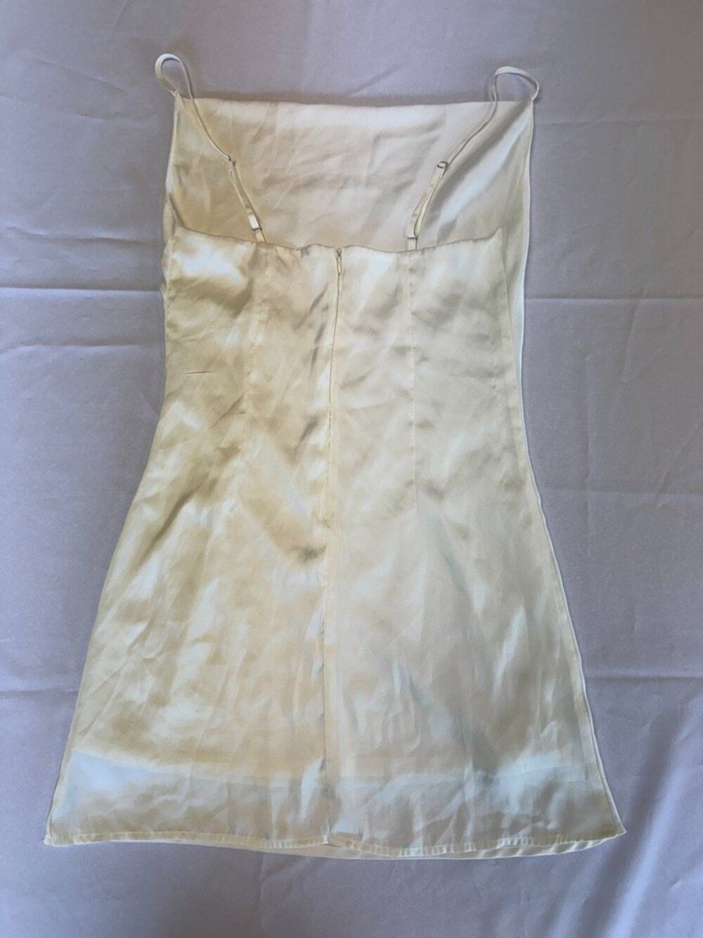 Altar'd State White Ivory Satin Mini Dress Size S - Picture 11 of 13
